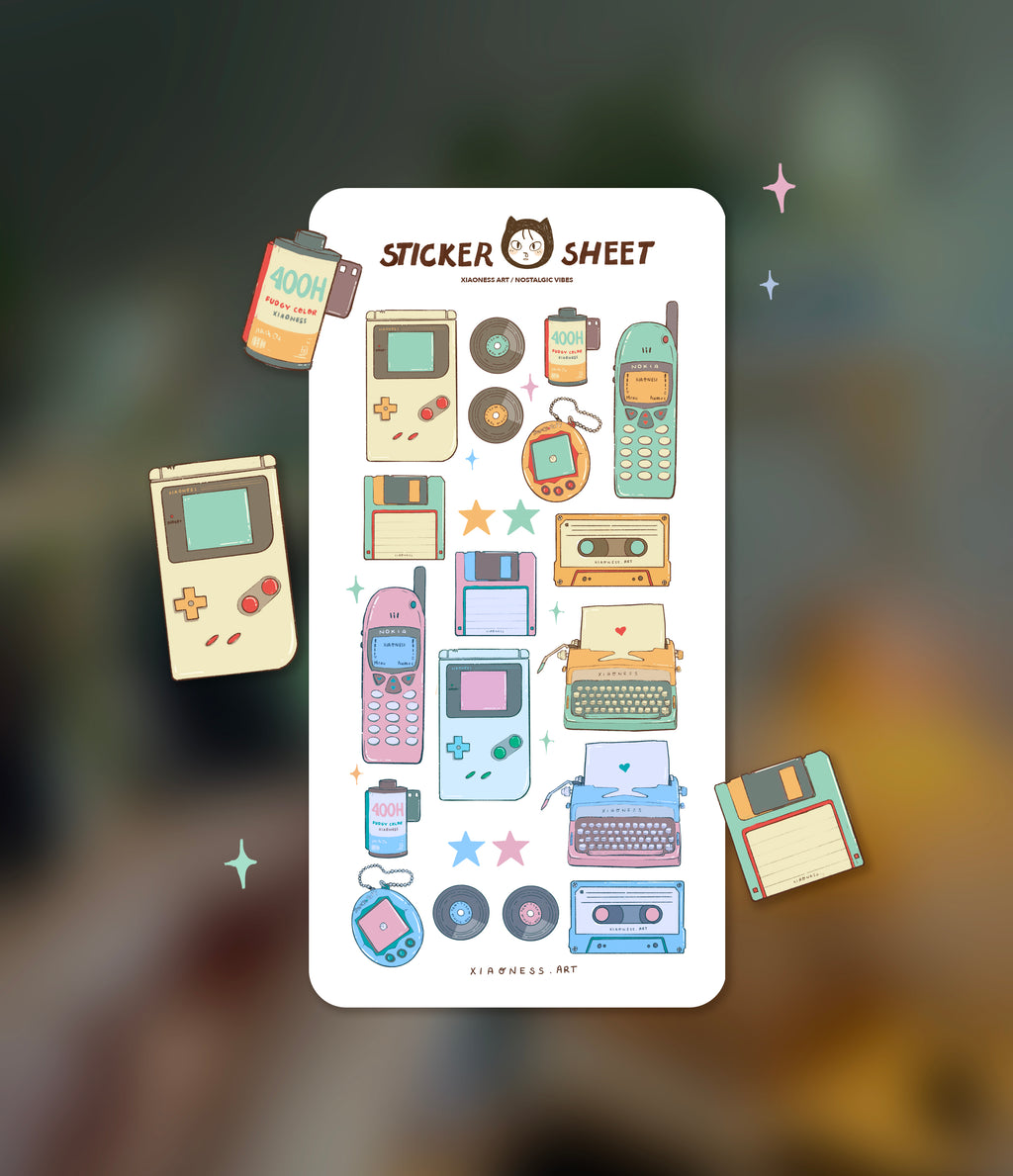 90s to Y2K Retro Sticker Sheet