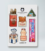 Japanese Convenience Store Sticker Sheet | Konbini Food Snack Sticker Pack
