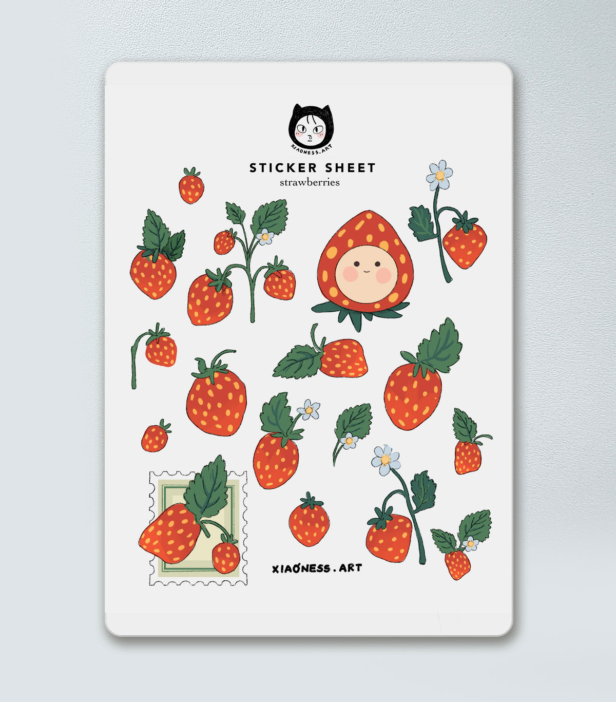 Strawberry Mascot Sticker Sheet